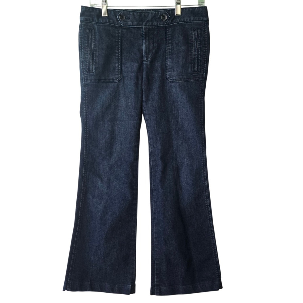 Ann Taylor LOFT Modern Flare Jeans Size 2 Wide Leg Boho Indigo Utility Retro